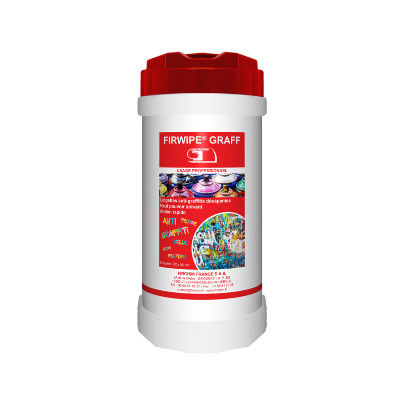 FIRWIPE® GRAFF - lingettes anti tag pour les surfaces lisses et non poreuses FIRWIPE® GRAFF - lingettes anti tag pour les surfaces lisses et non poreuses