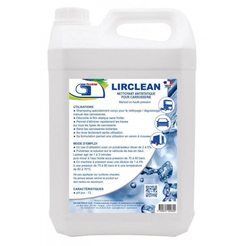 LIRCLEAN 5 L - Nettoyant automobile professionnel super concentré LIRCLEAN 5 L - Nettoyant automobile professionnel super concentré
